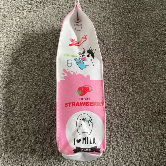 3/$25 Strawberry Milk Pencil Case - Picture 2 of 4
